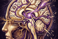 Cross-section of brain highlighting areas for decision making, emotional regulation, risk assessment, strategic vision, and communication